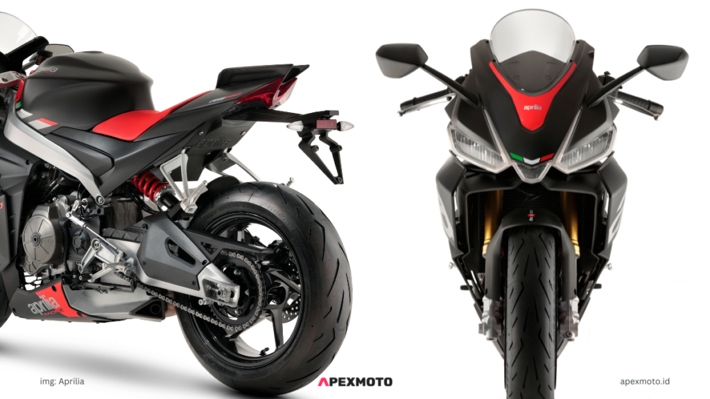 Aprilia RS 660 - tampak depan dan belakang - apexmoto.id